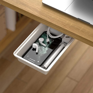 Self-Adhesive Under Office Desktop Pencil Tray Drawer Under Table Storage Tray Drawer for Office/Home/Kitchen