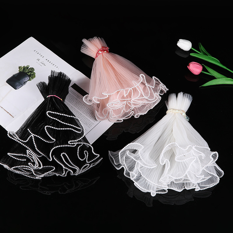 Pearl ruffled wave net Korean wrapped flowers wrapping paper material wedding bouquet decoration