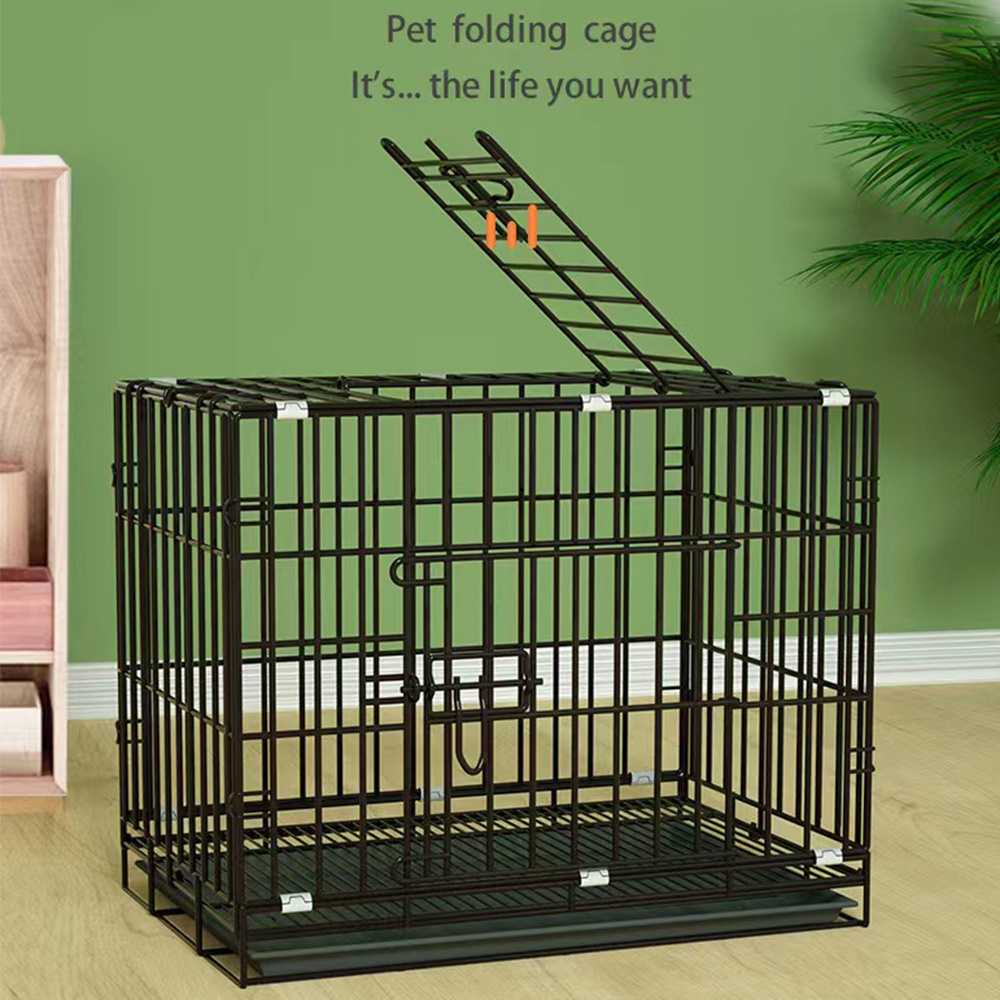 Foldable heavy duty dog cages large dog cages metal iron kennels for large dogs