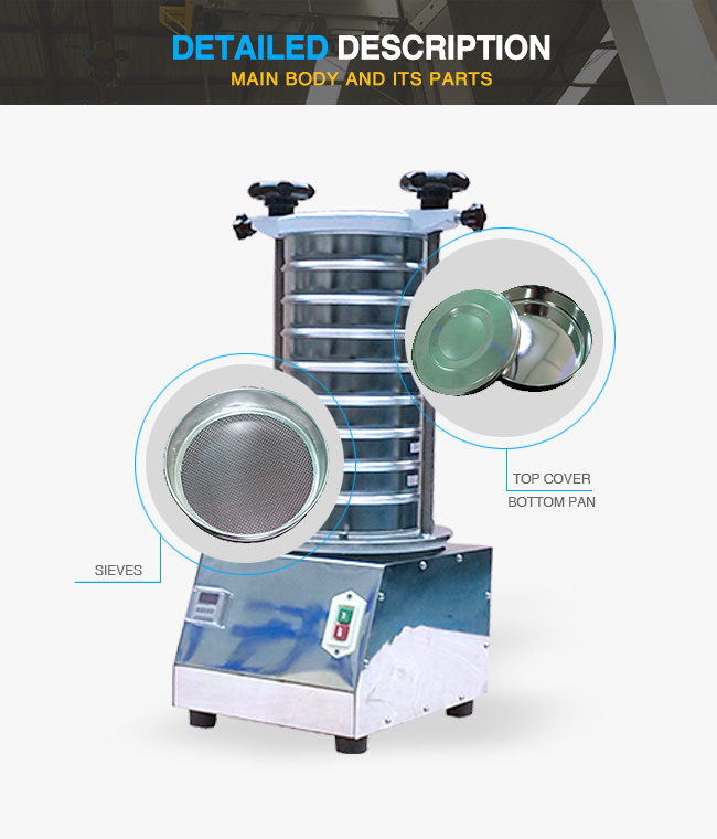 rotary lab mechanical test sieve shaker with s/steel 304 sieves