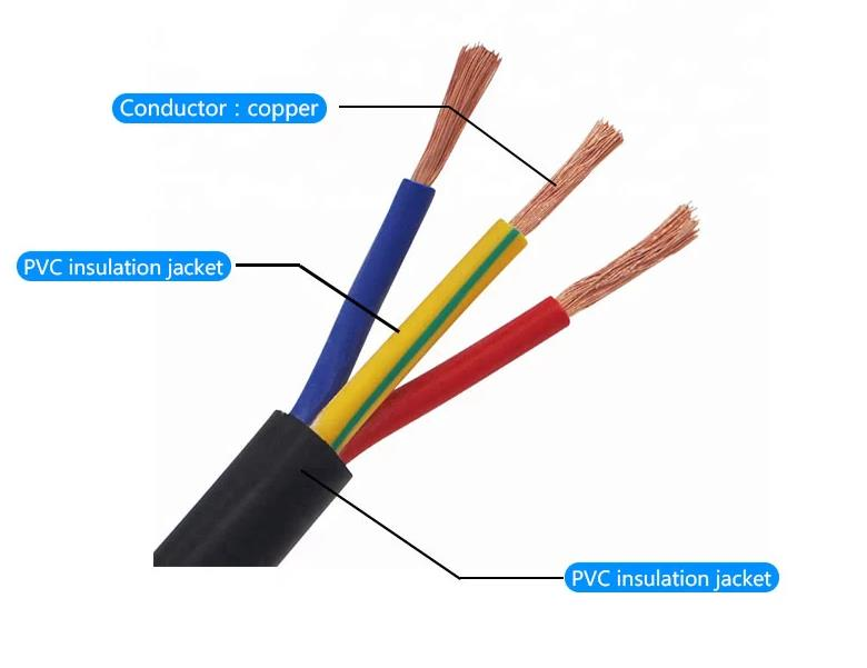 PVC Wire Cable Electric Wire 2 3 4 5 6 Core Flexible RVV Cable