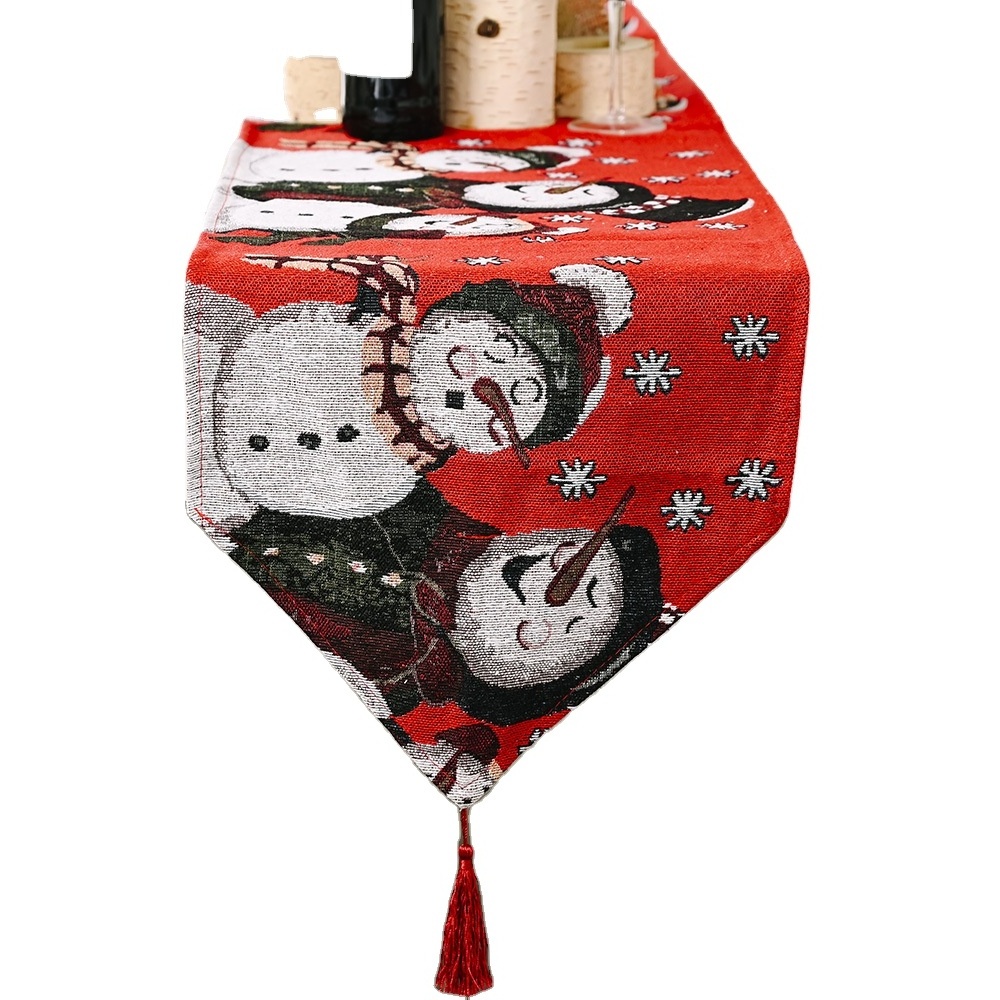 Christmas Fashion Decorative Linen Printed Table Runners Table Decorations Ornaments Tablecloth Placemats