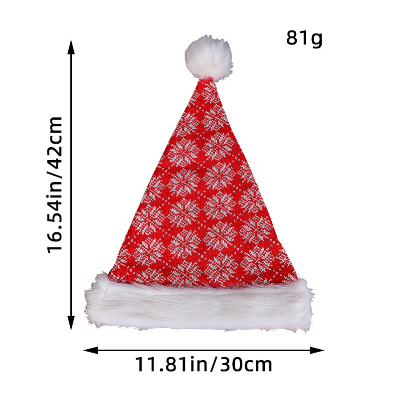 Classic Christmas Party Hat Kids Adult Santa Cosplay Costume Props Accessory for Role-Playing Masquerade Durable Cloth Material