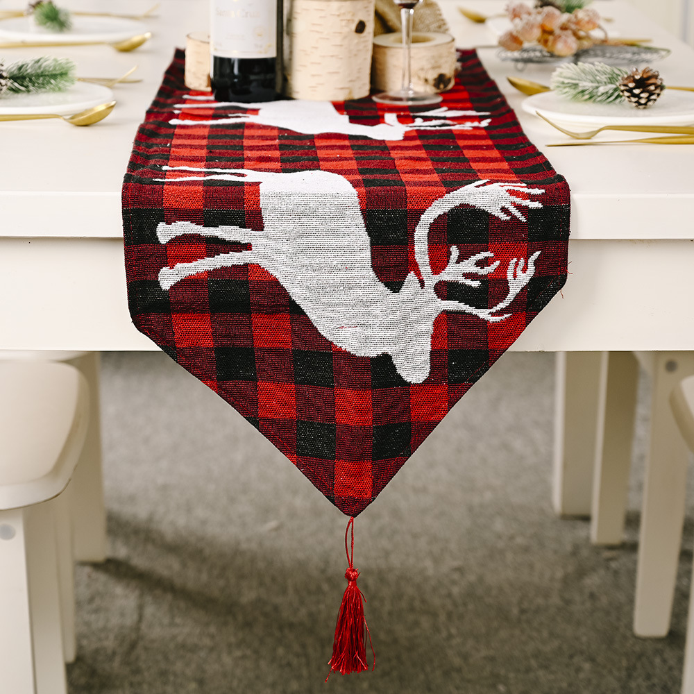 Christmas Fashion Decorative Linen Printed Table Runners Table Decorations Ornaments Tablecloth Placemats