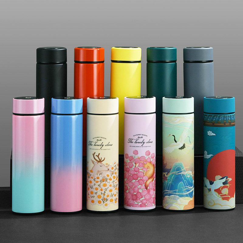 smart digital water bottle keeps cold and heat thermal bottle Stainless Steel Thermos for baby children kids terms