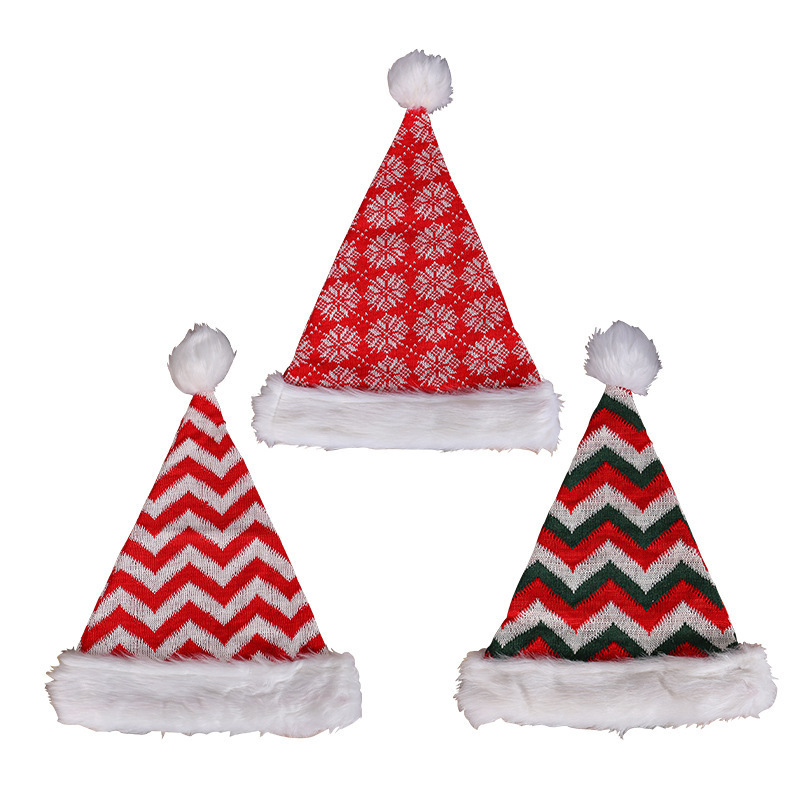 Classic Christmas Party Hat Kids Adult Santa Cosplay Costume Props Accessory for Role-Playing Masquerade Durable Cloth Material