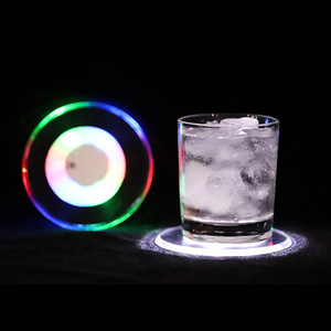 Glow Coaster LED Bottle Light Stickers Festival Nightclub Bar Party Vase Decoration LED Cocktail Drink Cup Mat Acrylic Coaster