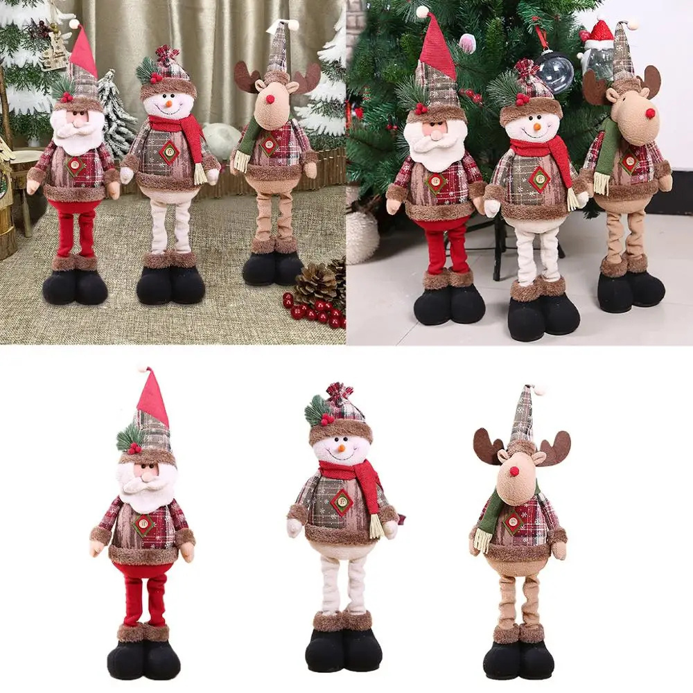 Merry Christmas Santa Claus Cloth Doll Elk Christmas Ornaments and Xmas Tree Decorations Natal Gifts for Home Decor