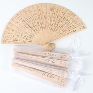 Custom Wooden Folding Hand Fans With Ribbon Wedding Favor Gifts Bridal Shower Birthday Party Souvenir Giveaways For Guest