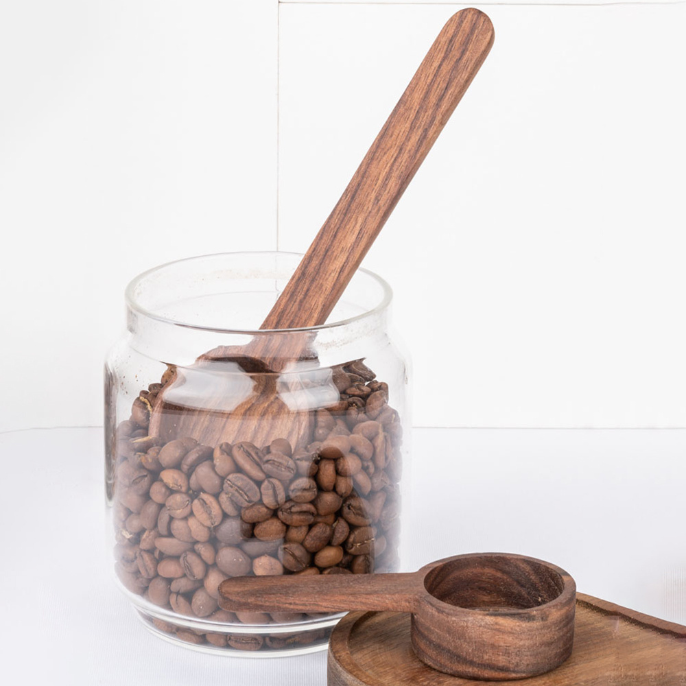 Black Walnut Beech Measuring Spoon Wooden Short Handle Handle Kitchen Long Tool Household Coffee Seasoning Spoon