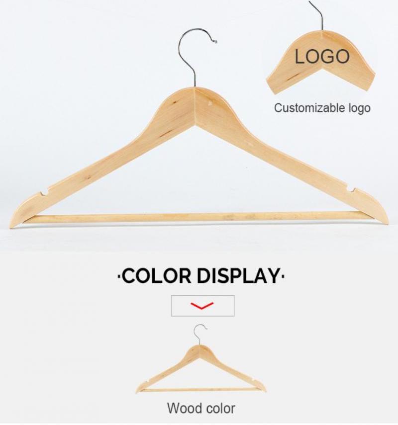 1 PC Natural Wooden Clothes Storage Hangers No Slip No Deformed Wardrobe Hanger Coat Trousers Organizer Rack