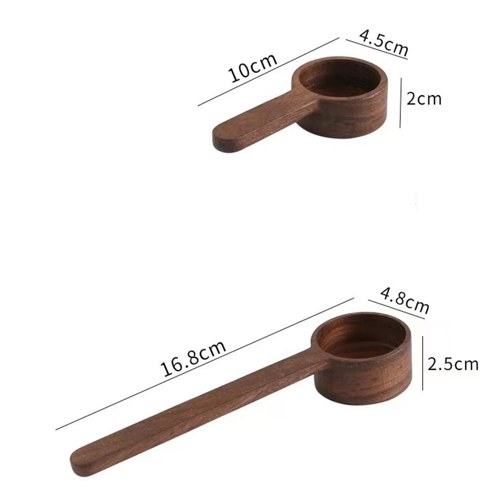 Black Walnut Beech Measuring Spoon Wooden Short Handle Handle Kitchen Long Tool Household Coffee Seasoning Spoon