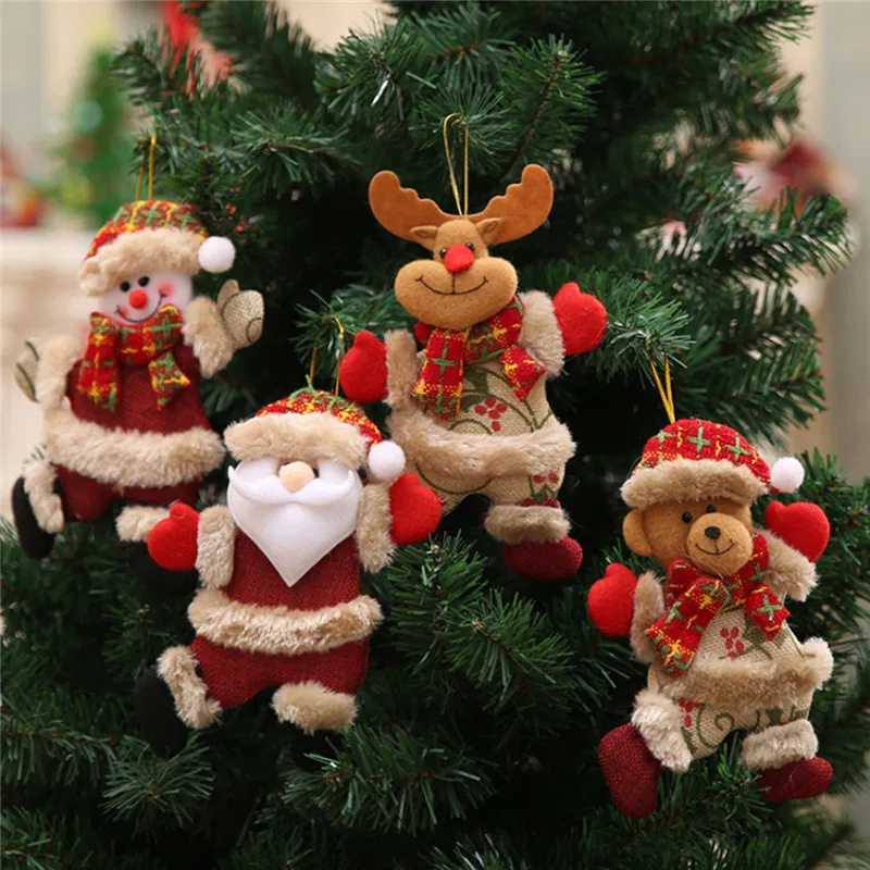 Santa Claus Christmas Doll Merry Christmas Decorations for Home Elk Christmas Ornaments Xmas Tree Decor Natal Gifts