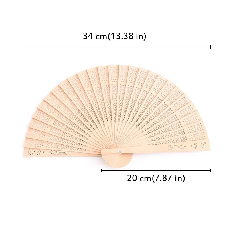 Fashion Wedding Hand Fragrant Party Carved Bamboo Folding Fan Chinese Wooden Fan Vintage Hollow Antiquity Folding Fan In stock