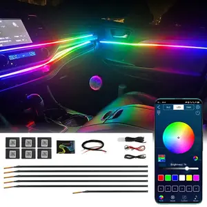 Factory direct Car Interior Led Light Ambient Light Neon El Wire Strip Chasing Rgb Car Atmosphere Light