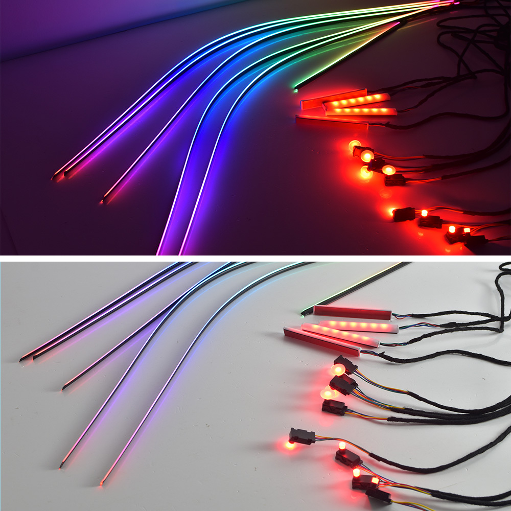 Factory direct Car Interior Led Light Ambient Light Neon El Wire Strip Chasing Rgb Car Atmosphere Light