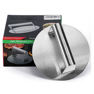 Factory Stainless Steel Burger Press, 6.2 inch Round Burger Smasher for Flat Top Griddle Grill Cooking