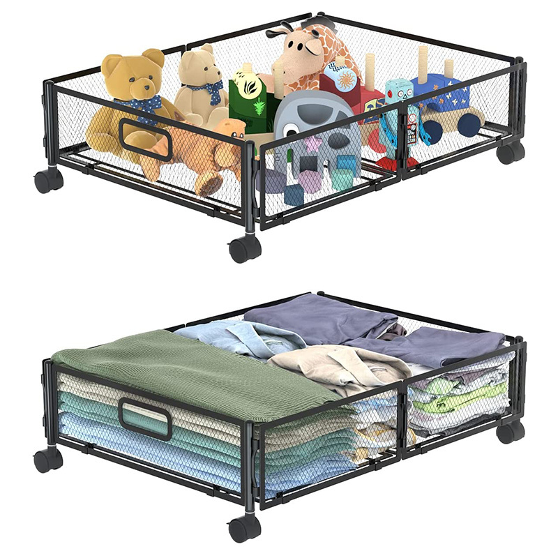 2023 Wholesale Metal Bedroom Clothes Shoes Blankets Storage Organizer Drawer Under Bed Storage Containers With Wheels