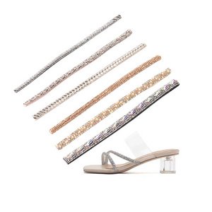 Hot sell rhinestone shoes rope straps upper accessories for woman shoes wholesale