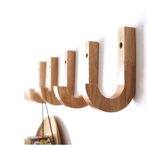 Modern Wood Coat Racks Wall Hanging Hook Hanger Decoration Storage Holders J Hook