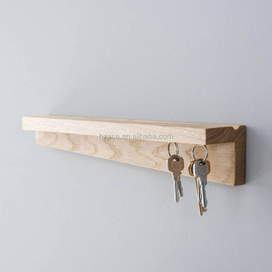 Solid wood Key rack Wooden Storage Shelf Oak Book Stand