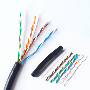 wholesale price CAT5 outdoor network cable 4p 24awg cat5e pure copper exterior lan cable cat 5e cable