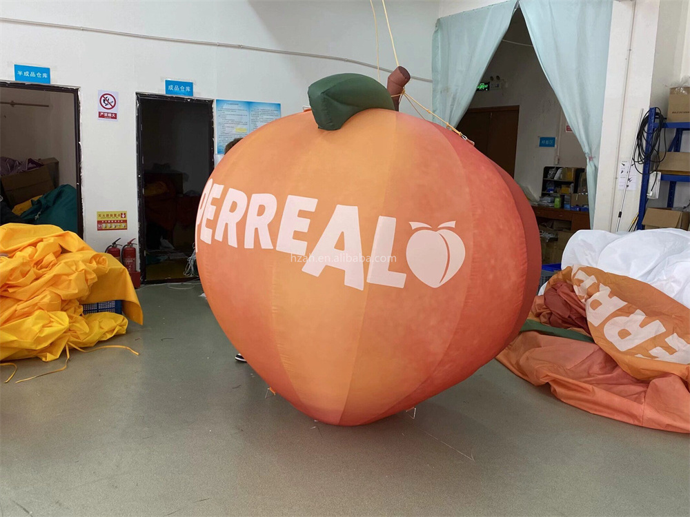 Custom logo design inflatable fruit peach model for advertising