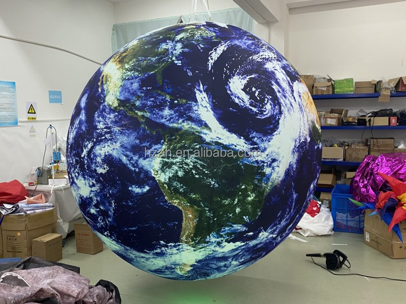 Custom led light inflatable earth inflatable earth model balloon inflatable planet for solar system ceiling decoration