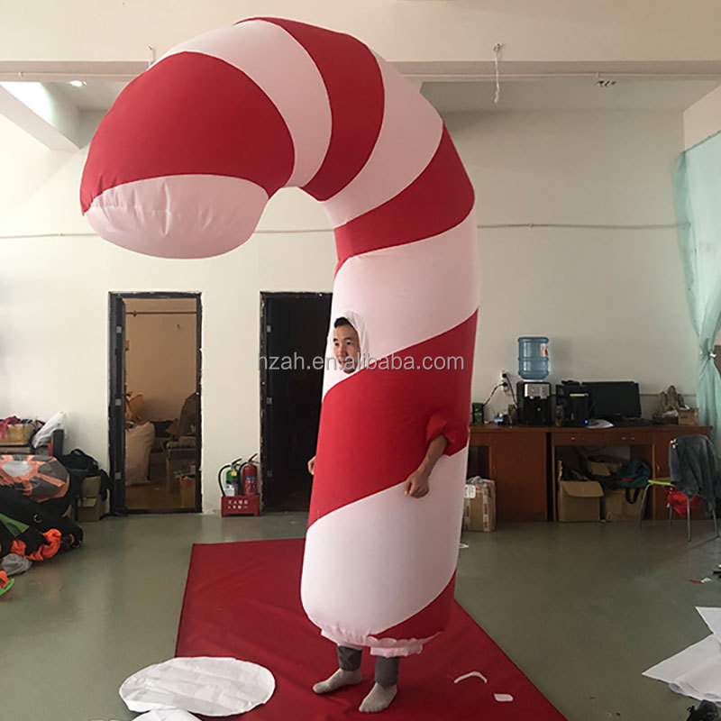 Parade Performance Inflatable Candy Cane Costume for Christmas Decoration