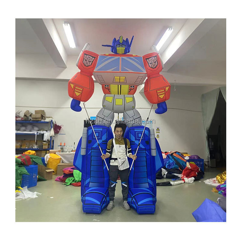 parade decoration yellow inflatable walking puppet transform car robot costume parade inflatables