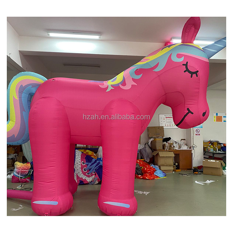 Party Led Light Pink Cute Unicorn Inflatable Pony Horse Unicorn Cartoon for Children's Day