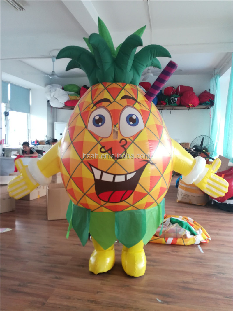 Moving Inflatable Costume Inflatable Pineapple Cartoon Doll Suit for Sale