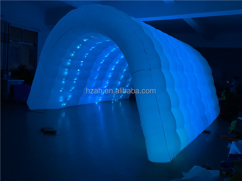 Colorful Led Light Inflatable White Tunnel Tent for Outdoor Promotion