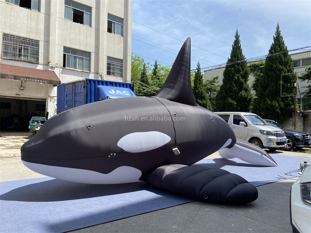 Hanging inflatable whale animal model inflatable killer whale for ocean event decoration