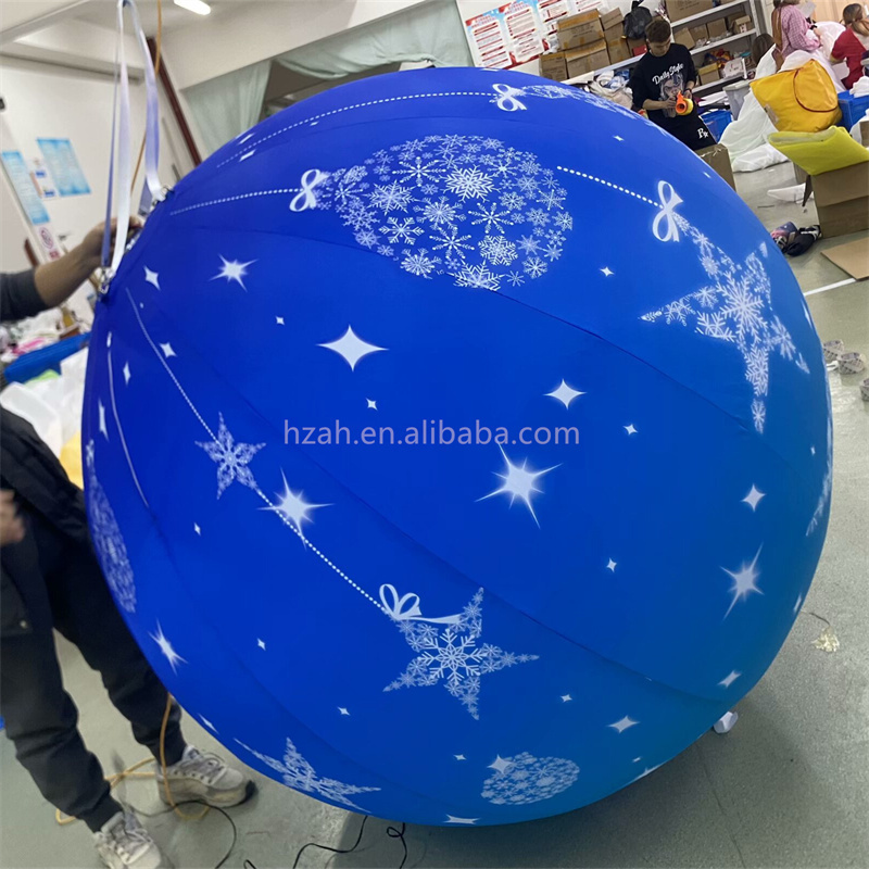 Giant LED Inflatable Snowball Inflatable Snow Ball Balloon for Christmas Decorations