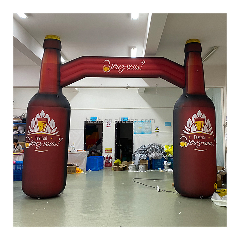 3.7mH Inflatable Beer Bottle Arch Advertising Giant Inflatable Beer Bottle Entrance for Beer Festival