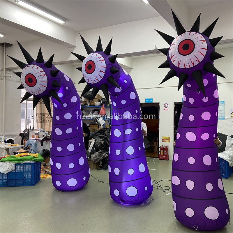 Giant Inflatable Column With Eyes Led Lighting Eyeball Flower Inflatable Led Eye Tree