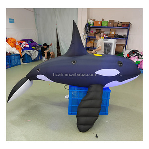 Led Light Marine Themed Event Decor Custom Size Inflatable Orcinus Orca Model Killer Whale Grampus Realistic Balloon