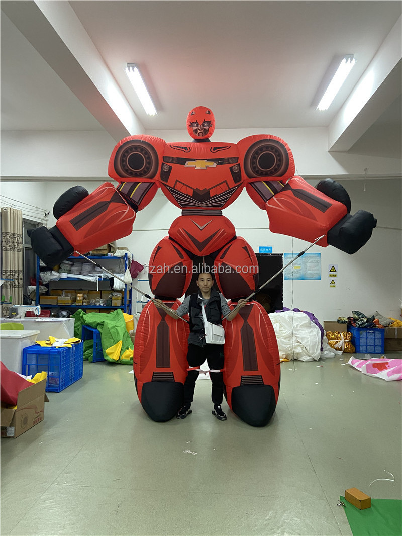 Inflatable Walking Puppet Transform Car Robot Costume for Parade Decoration