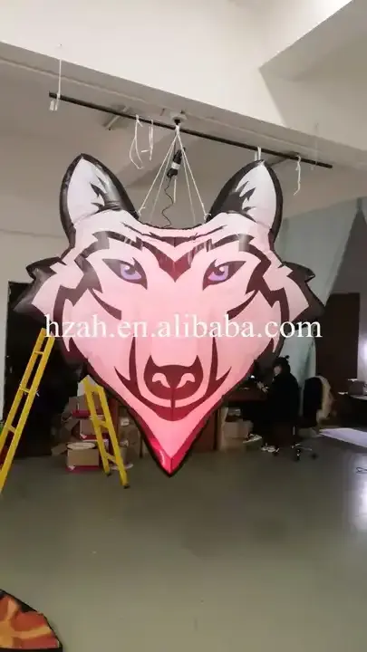 Led lighting wolf balloon wolf head hanging for party decorations