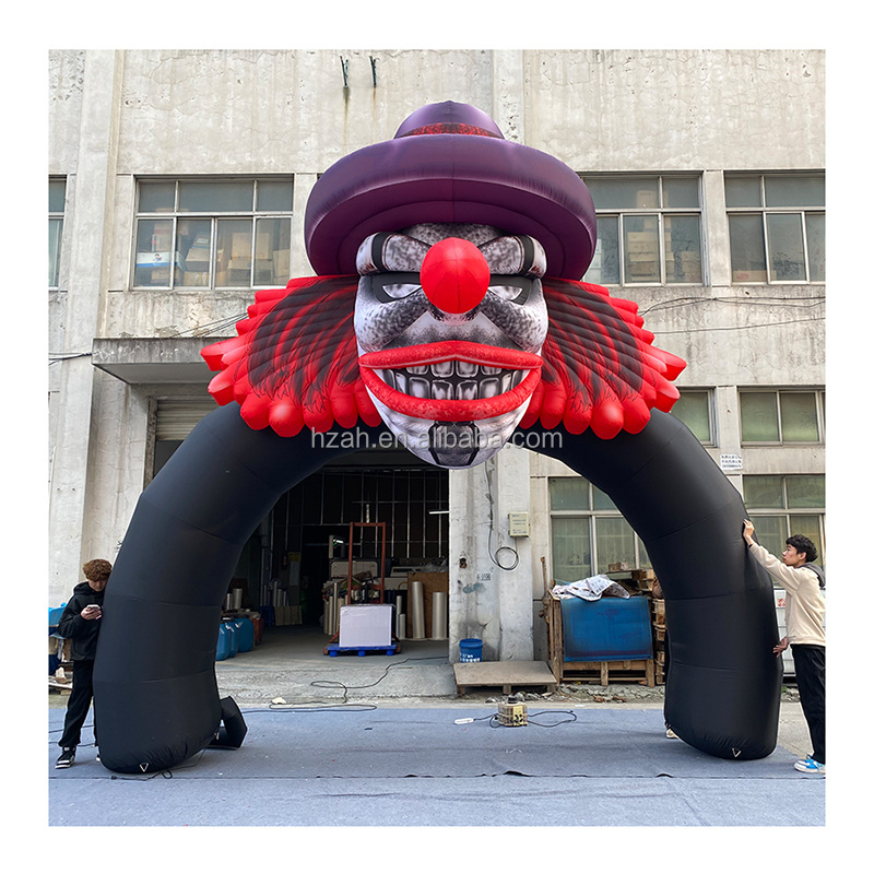 Custom Horrible Halloween Inflatable Event Party Clown Arch with Led Light Inflatable Scary Clown Entrance