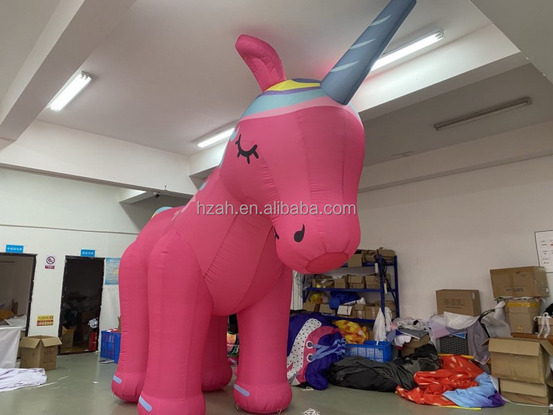 Party Led Light Pink Cute Unicorn Inflatable Pony Horse Unicorn Cartoon for Children's Day