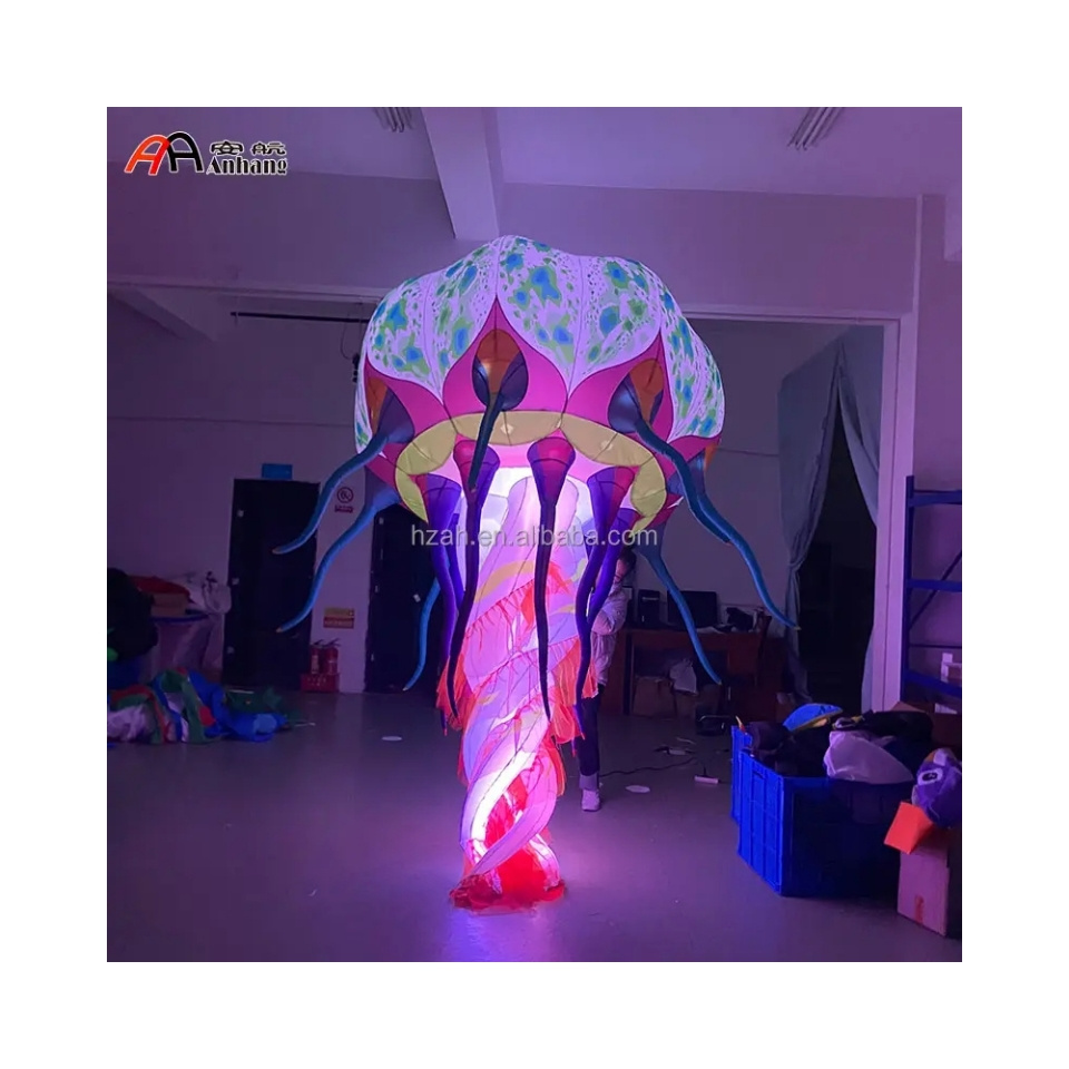 Aquatic themed inflatable hand raised jellyfish add lights balloons animals for ceiling decorations