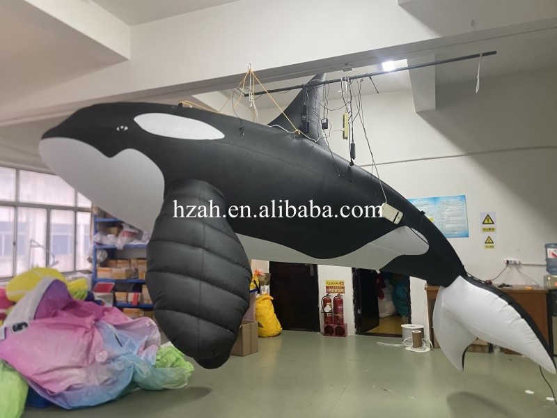 Marine Themed Event Decor Inflatable Orcinus Orca Model Killer Whale Grampus Realistic Balloon