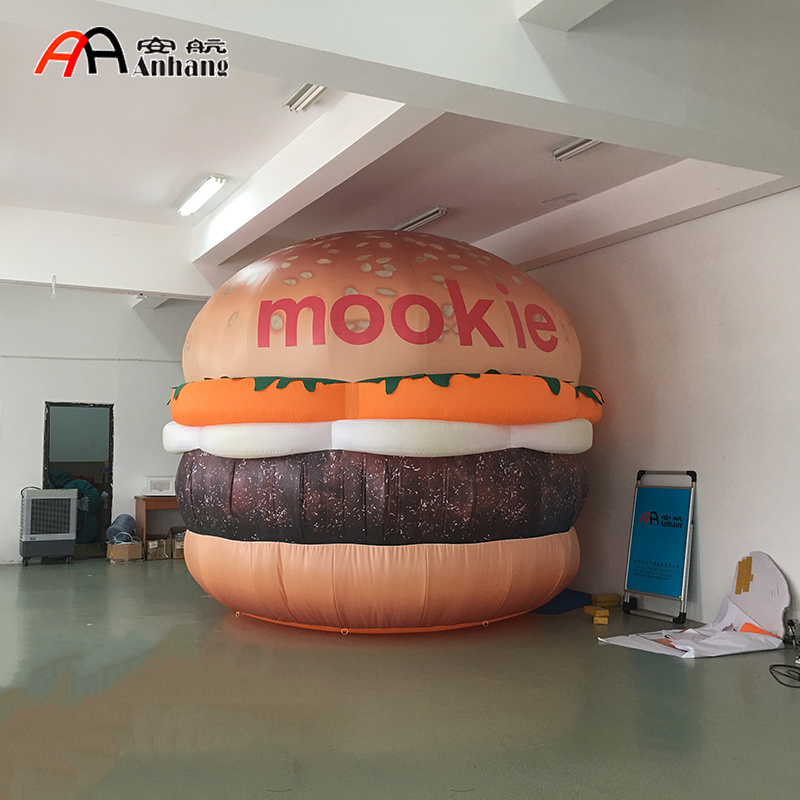 Custom Giant Inflatable Hamburger Model Inflatable Burger with Logo for Advertising