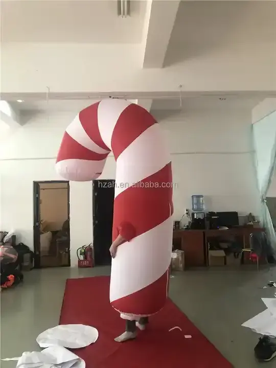 Inflatable Candy Cane Walking Costume Giant Christmas Inflatables Decoration