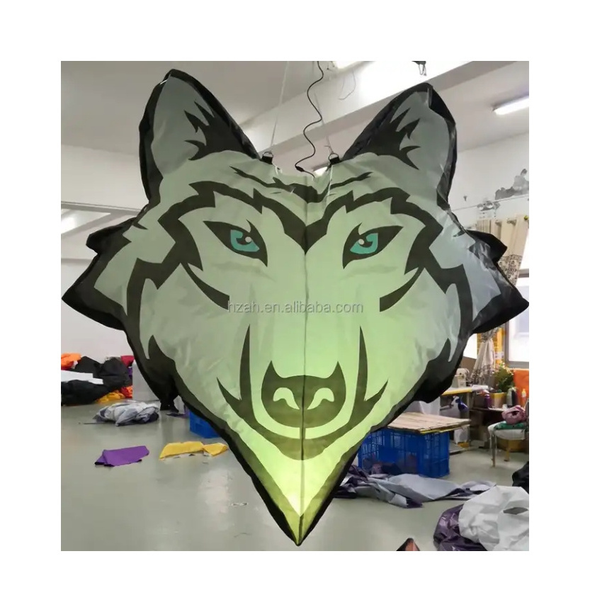 Led lighting wolf balloon wolf head hanging for party decorations