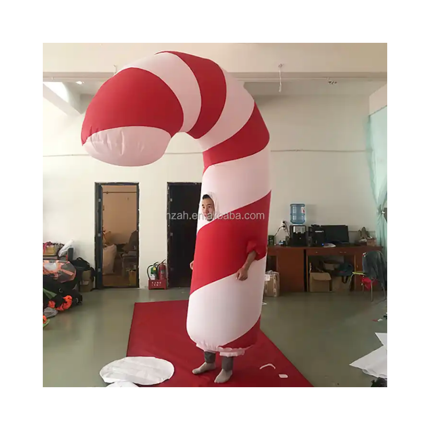 Inflatable Candy Cane Walking Costume Giant Christmas Inflatables Decoration