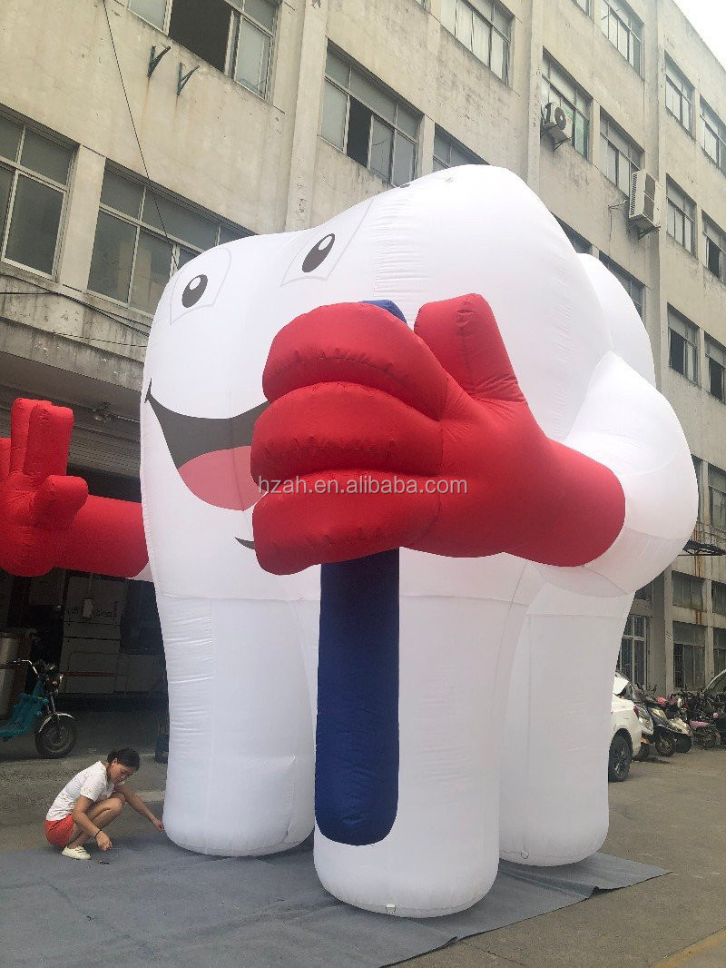 Giant Advertising Balloon Inflatable Tooth Model with Banner