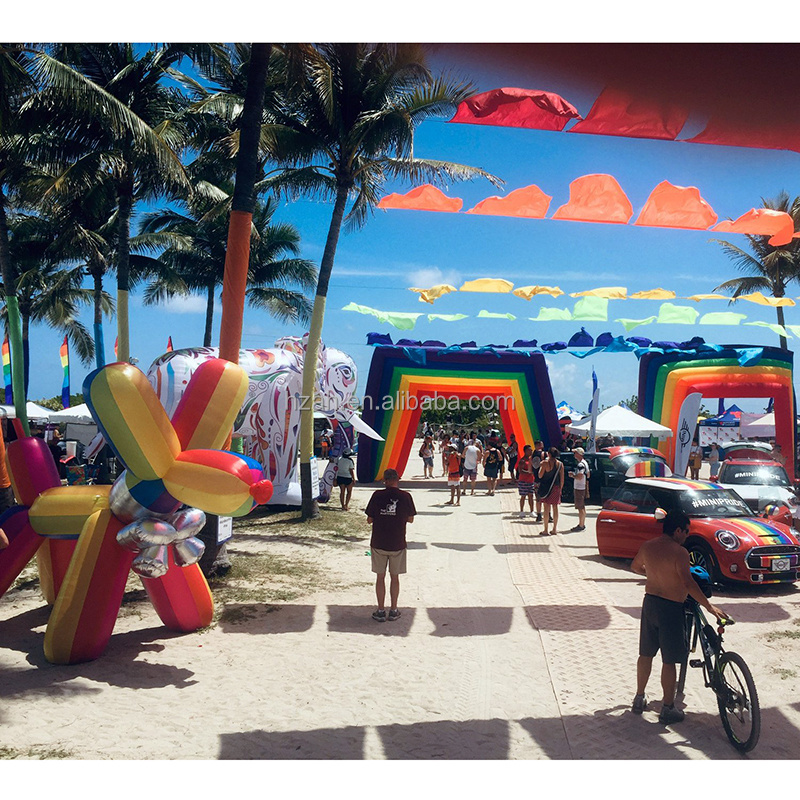 Advertising Giant Colorful Tunnel Inflatable Rainbow Arch for Parade Pride